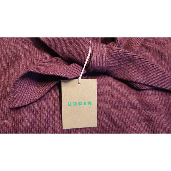 NWT BODEN Women's Size Medium Deep Wisteria Knitted Bow Sweater - Picture 8 of 9